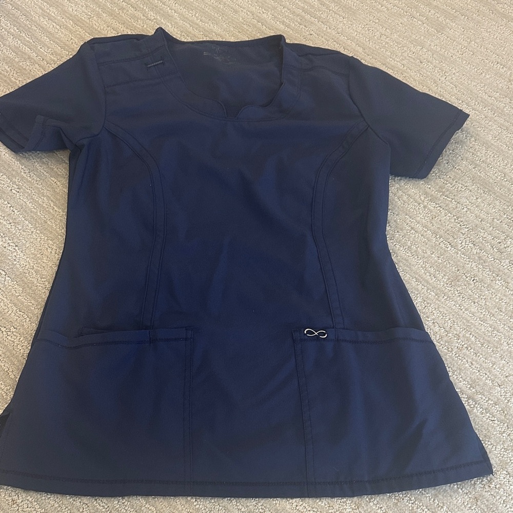 Cherokee Navy Blue Scrub Top